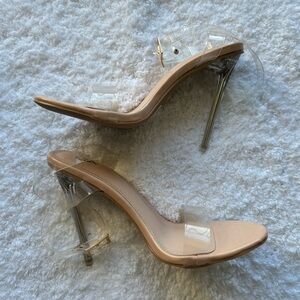 Nude/clear stilettos